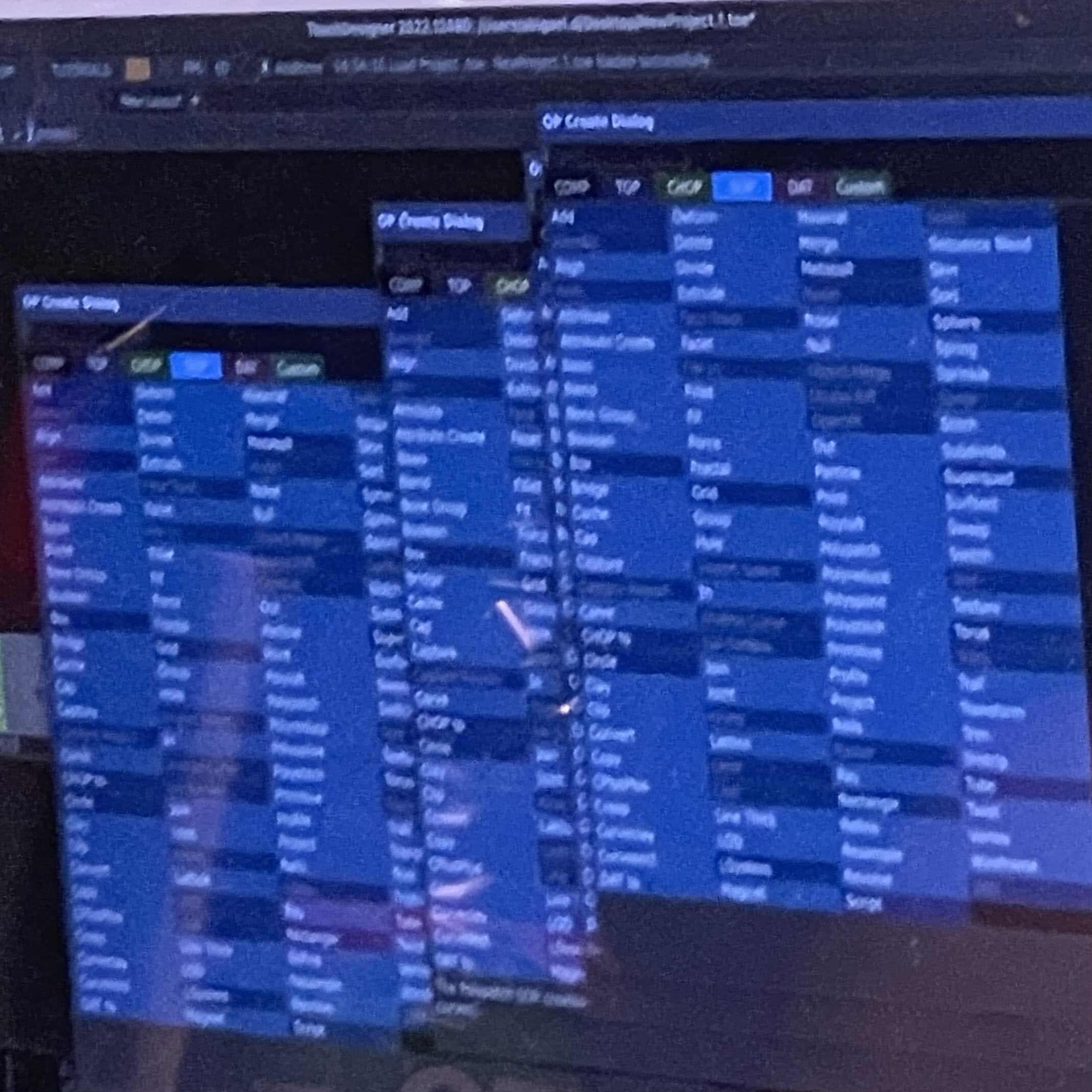 The look of our Touch Designer menu after the experimentation process.